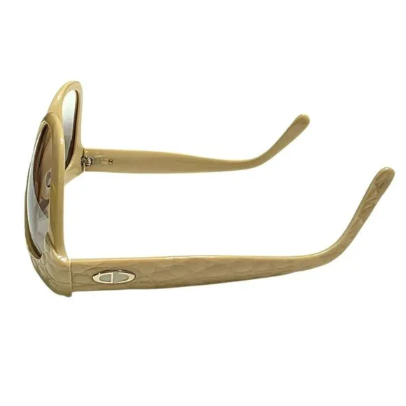 Vintage Christian Dior Oversized Sunglasses Cat Beige Gradient Lens Germany 80s Vintage Christian Dior Oversized Sunglasses Cat Beige  main image 4